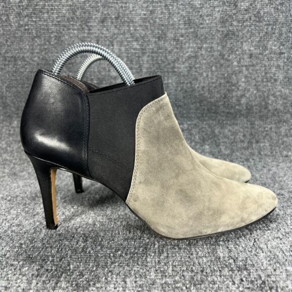 Vince Camuto Saron Bootie Ankle Boots Womens 10 Gray Suede Stiletto Pointed Toe